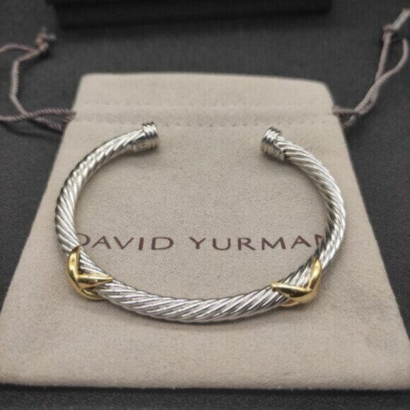 David Yurman 5mm 14K Double X Bracelet - Picture 5 of 8
